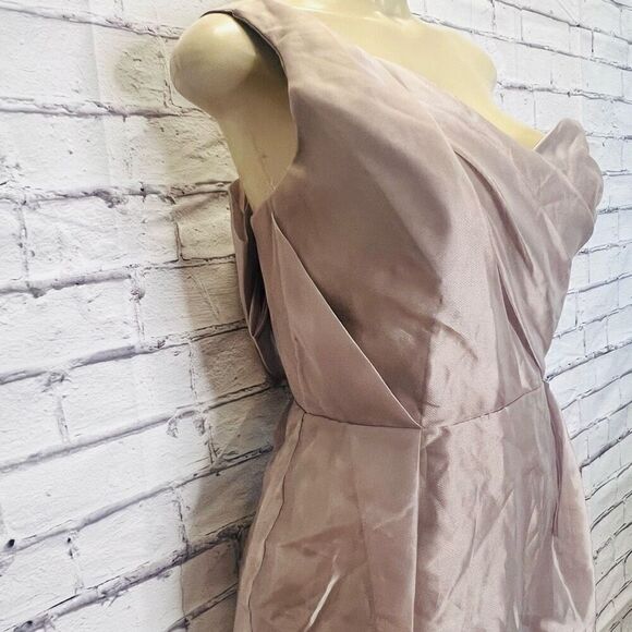 Alvina Valenta Womens Mauve From JLM Couture Shimmer One Shoulder Dress Size 8 - Picture 8 of 16